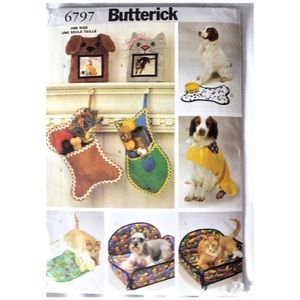 Butterick 6796 Pattern Pet Bed Hat Raincoat UNCUT